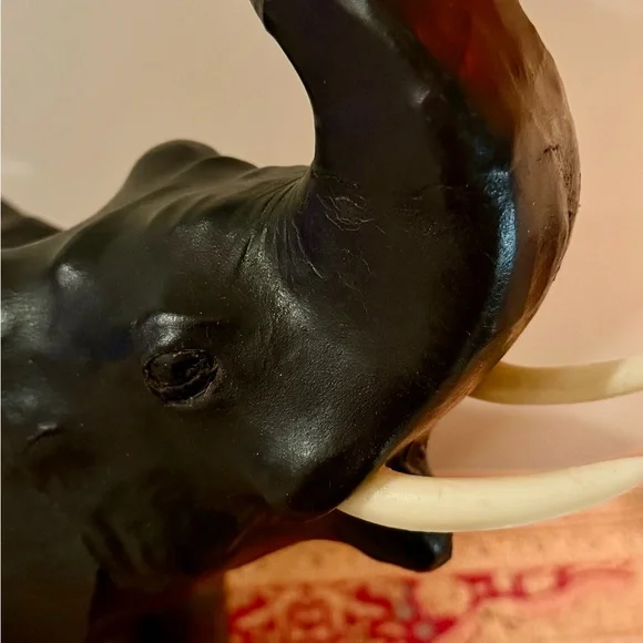 Elegant Black Elephant Sculpture